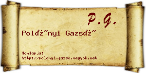 Polónyi Gazsó névjegykártya